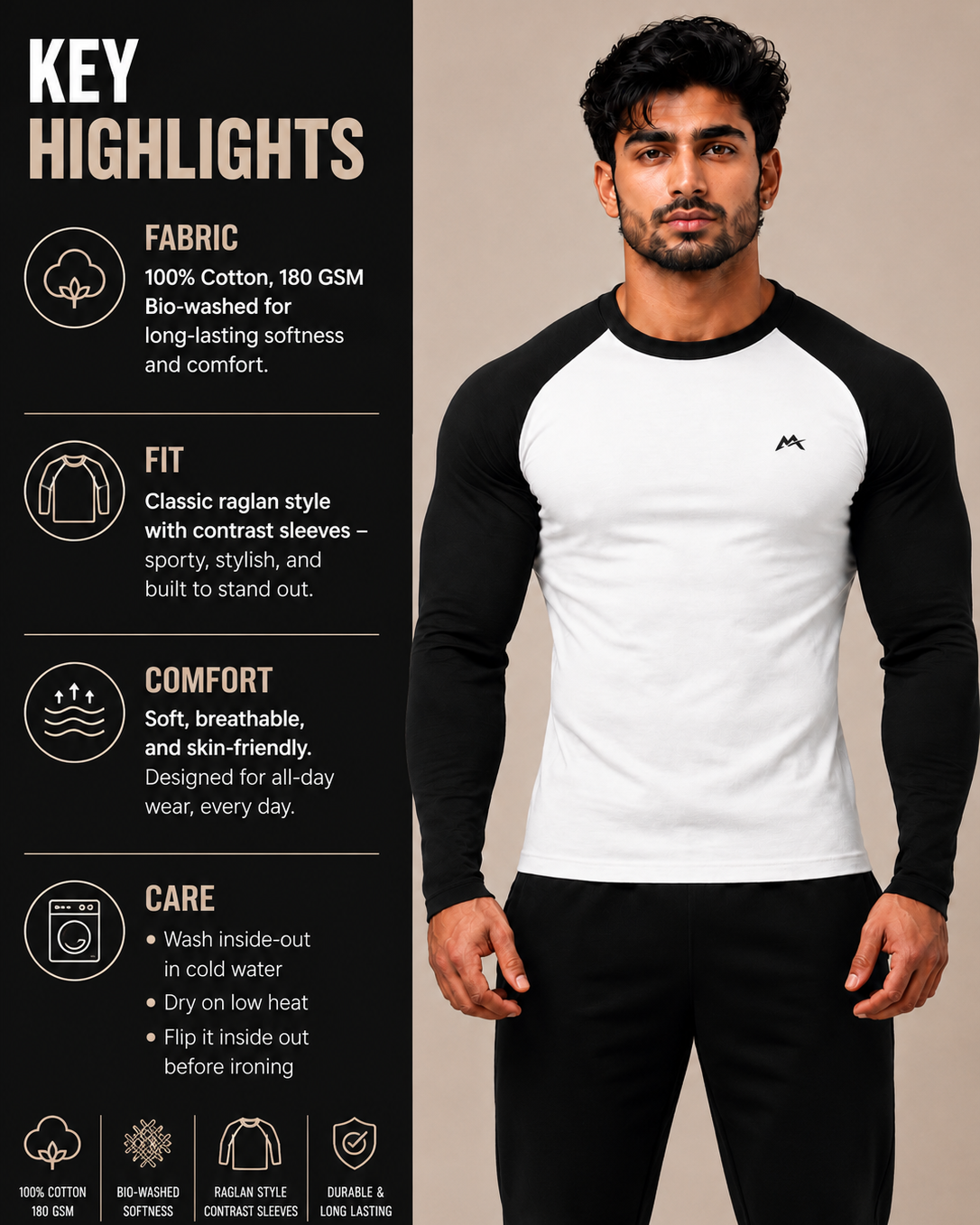 Unisex raglan T-shirt by myattractivethings featuring contrasting sleeves and a casual fit, shown on a plain background.