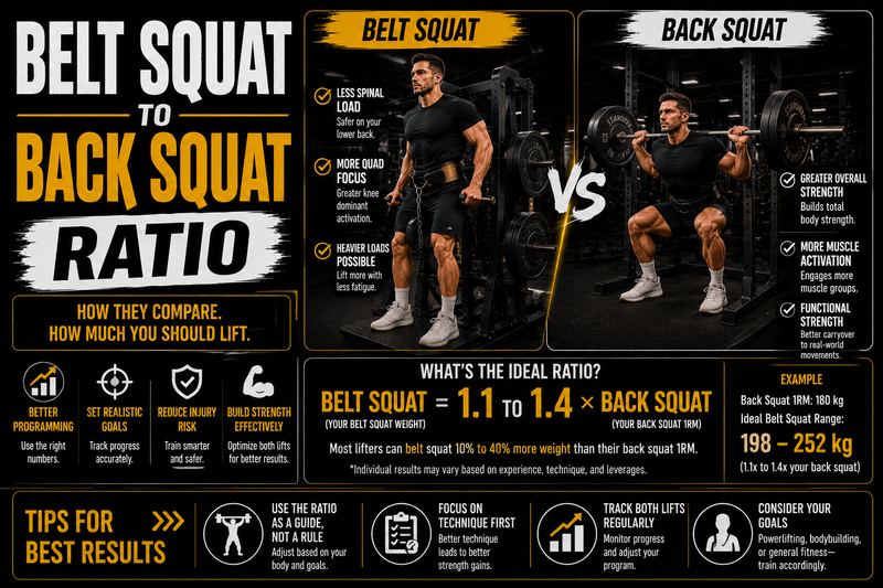 Belt Squat to Back Squat Ratio Explained for Beginners