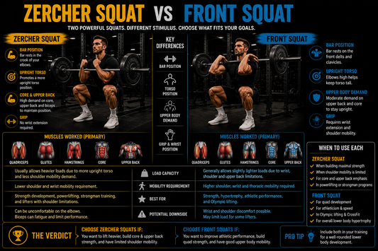 Zercher Squat vs Front Squat: Strength Benefits Explored
