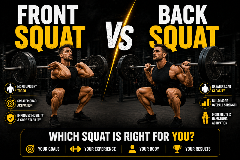 Front Squat vs Back Squat: Pros, Cons, and Best Uses