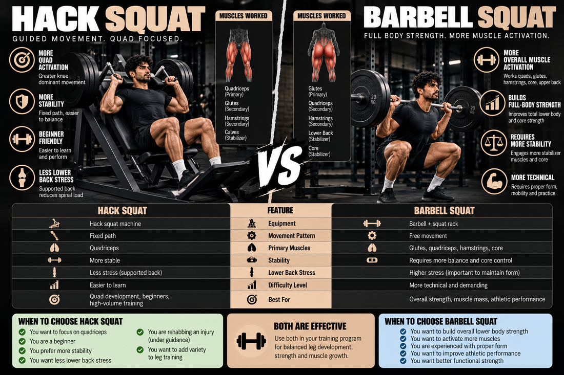 Hack Squat vs Barbell Squat: Which One Builds More Muscle?