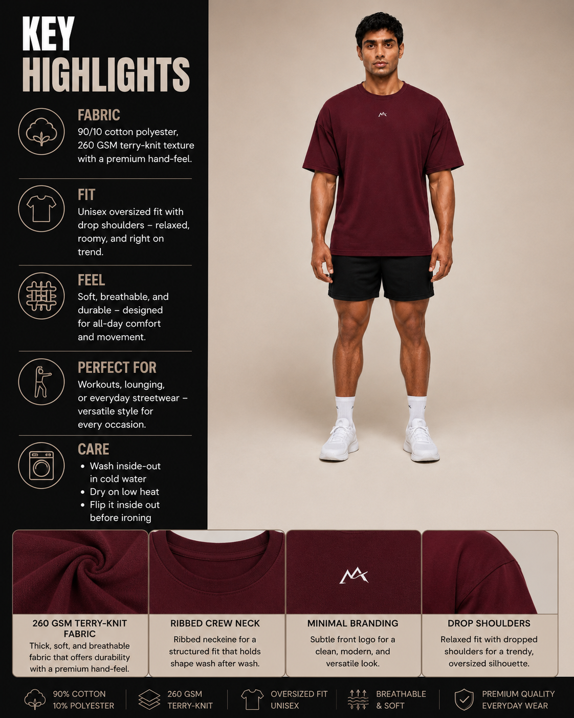 Unisex oversized terry cloth T-shirt by myattractivethings, showing a relaxed fit with soft textured fabric and casual style.