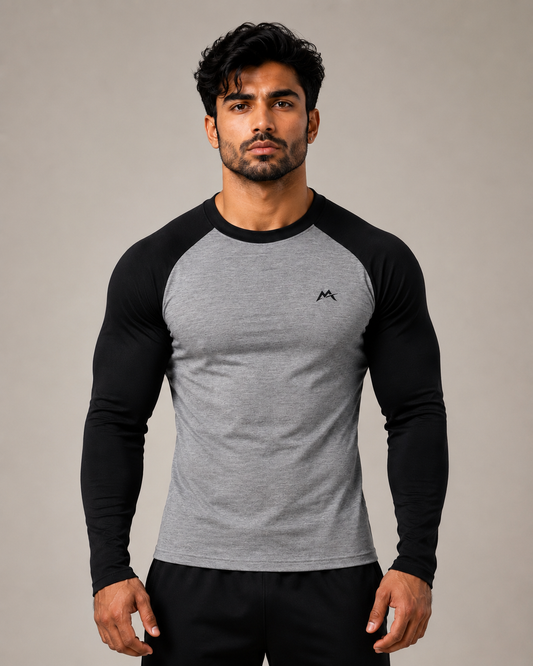 Unisex raglan t-shirt by myattractivethings featuring a casual baseball style with contrasting sleeves and soft fabric.
