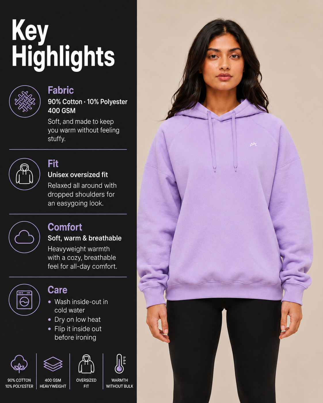Unisex oversized hoodie from myattractivethings in soft fabric, featuring a relaxed fit and casual style for everyday wear.