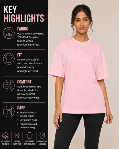Unisex oversized terry cloth t-shirt from myattractivethings, shown in a relaxed fit with soft fabric and casual style.