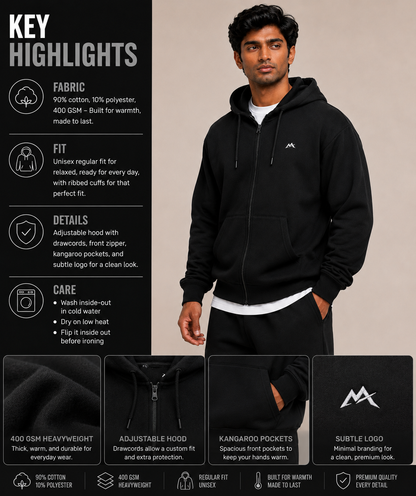 Unisex zip hoodie by myattractivethings featuring a front zipper, hood, and casual fit in soft fabric.