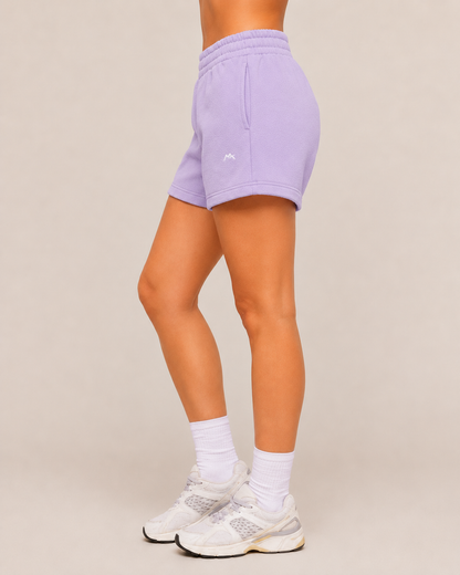 Men's terry shorts from myattractivethings featuring a relaxed fit and soft terry fabric, shown on a model.
