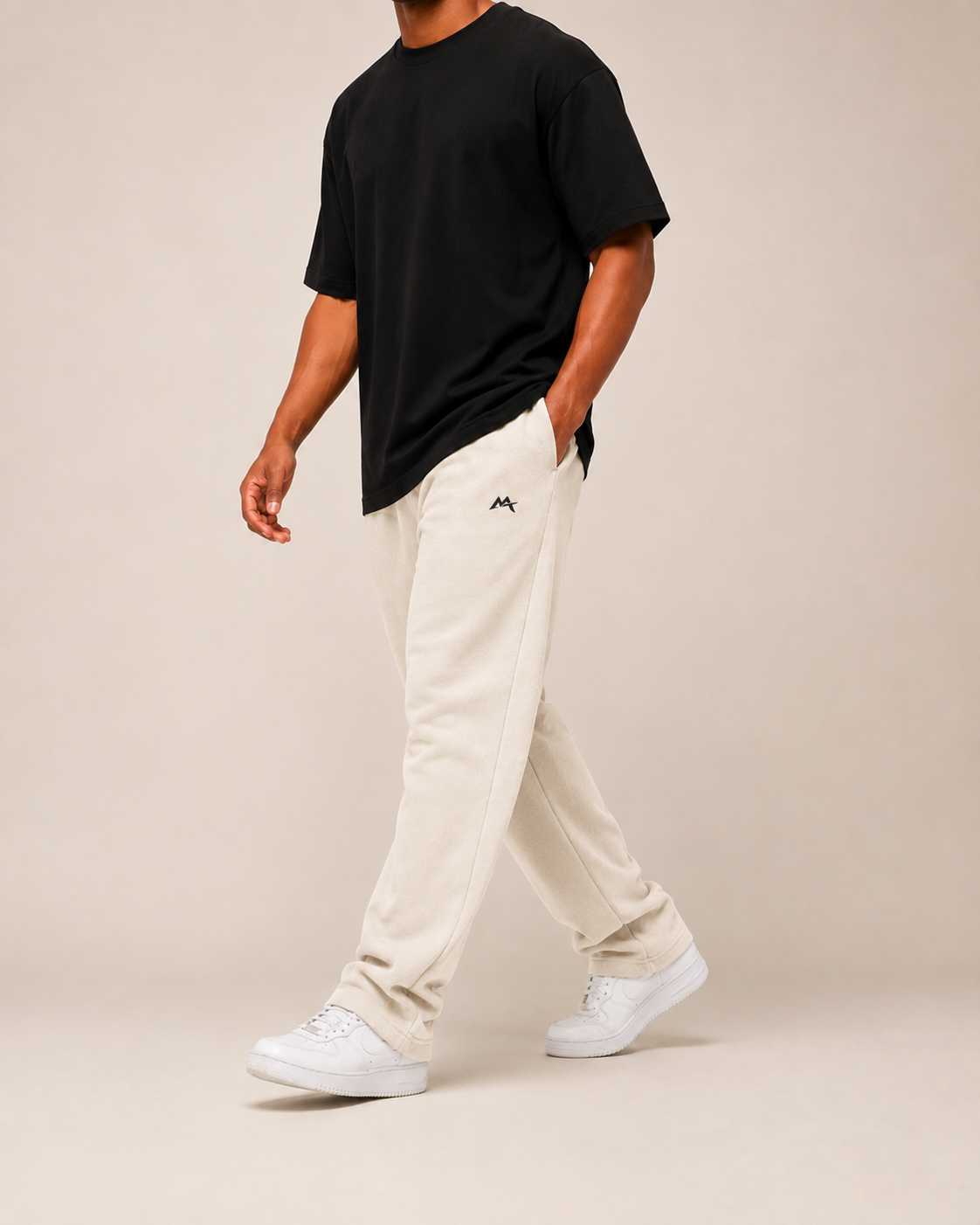 Unisex black sweatpants from myattractivethings with a relaxed fit and elastic waistband, ideal for casual wear.