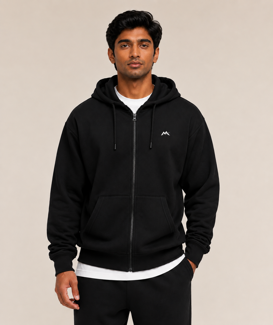Unisex zip hoodie by myattractivethings featuring a comfortable fit and front zipper, shown in a casual style.