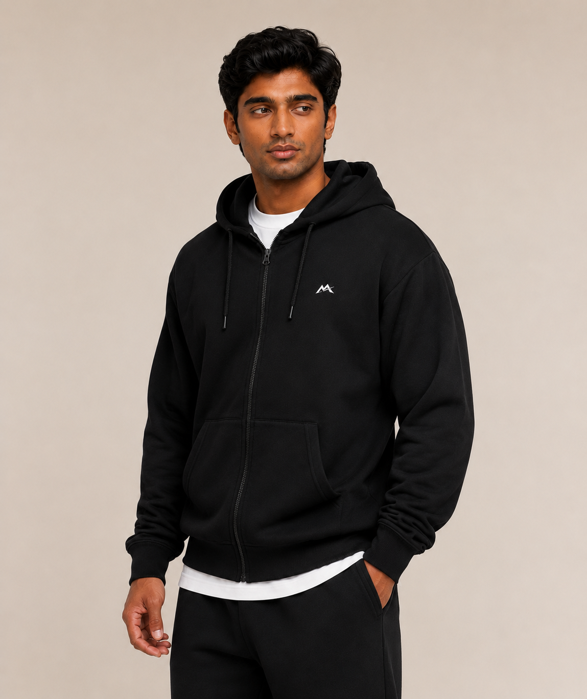 Unisex zip hoodie by myattractivethings, featuring a comfortable fit with a front zipper and casual style.