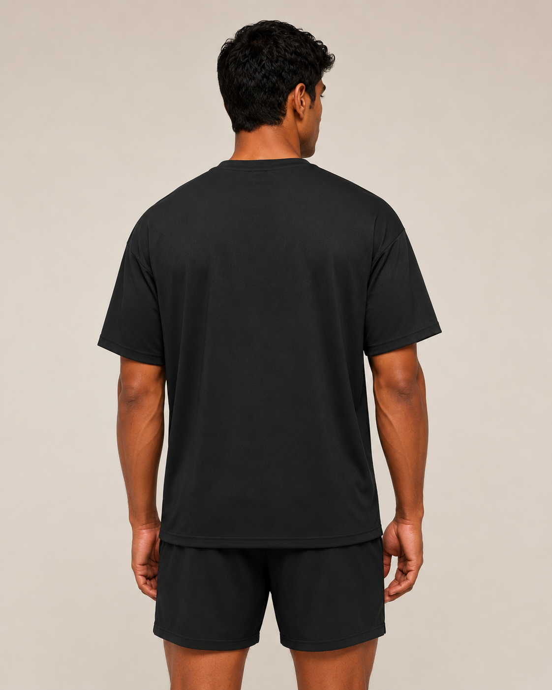 Unisex oversized terry cloth T-shirt in neutral color, casual fit, by myattractivethings, laid flat showing front view.