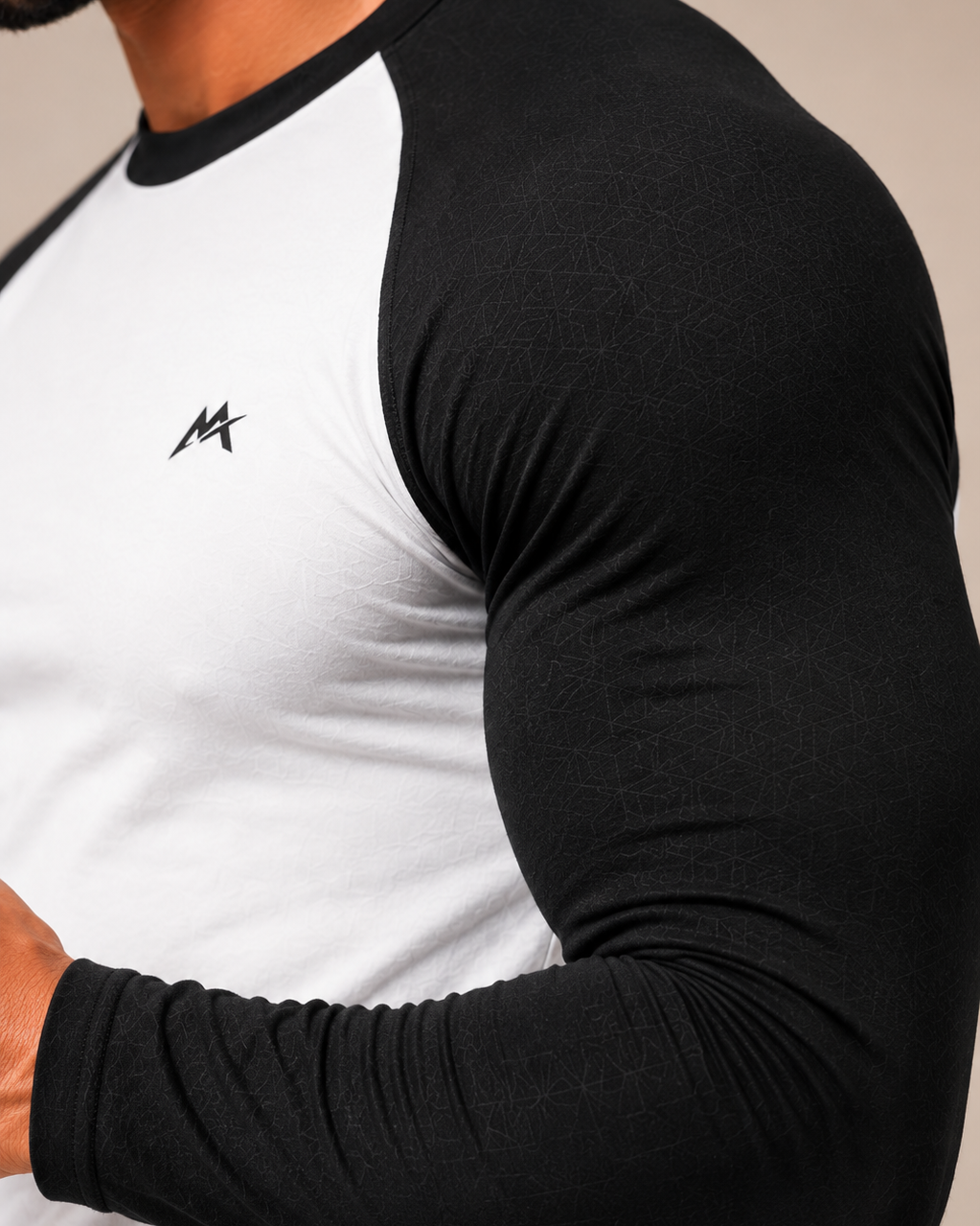 Unisex raglan T-shirt in black and white with long sleeves, casual fit, by myattractivethings.