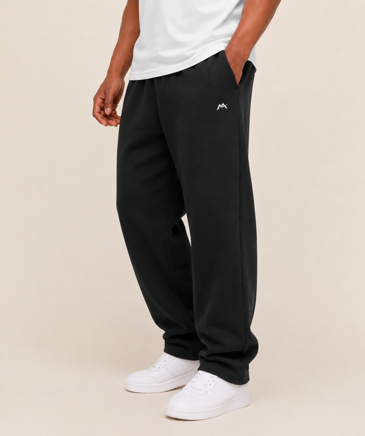 Unisex gray sweatpants from myattractivethings with a relaxed fit and elastic waistband, displayed on a hanger.